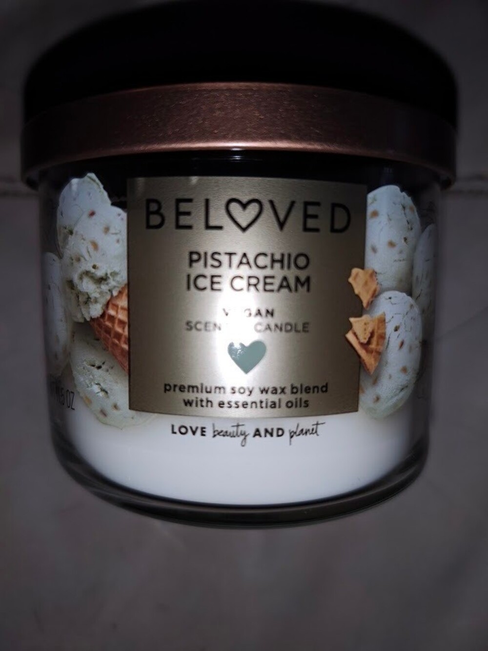 BELOVED Pistachio Ice Cream Vegan Soy Wax Scented Candle